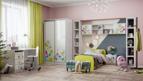 Детская комната Флер (Белый/корпус Выбеленное дерево) в Череповце - cherepovec.katalogmebeli.com | фото