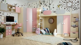 Детская комната Грэйси (Розовый/Серый/корпус Клен) в Череповце - cherepovec.katalogmebeli.com | фото