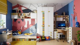 Детская комната Клаксон без машинок (Белый/корпус Клен) в Череповце - cherepovec.katalogmebeli.com | фото