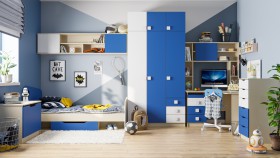 Детская комната Скай (Синий/Белый/корпус Клен) в Череповце - cherepovec.katalogmebeli.com | фото