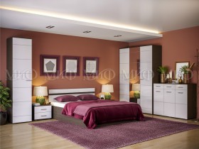 Спальня Нэнси (Венге/Белый глянец) в Череповце - cherepovec.katalogmebeli.com | фото