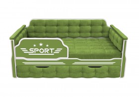 Кровать 180 серии Спорт 1 ящик 76 Зелёный (мягкие боковые накладки) в Череповце - cherepovec.katalogmebeli.com | фото