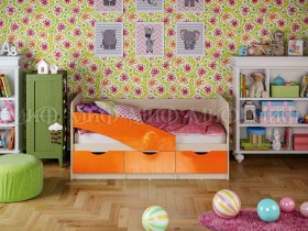 Кровать Бабочки 1,6м (Оранжевый металлик) в Череповце - cherepovec.katalogmebeli.com | фото