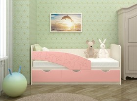 Кровать Бабочки 1,6м (Розовый металлик) в Череповце - cherepovec.katalogmebeli.com | фото 1