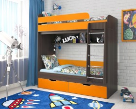 Кровать двухъярусная Юниор-5  Бодего/Оранжевый в Череповце - cherepovec.katalogmebeli.com | фото