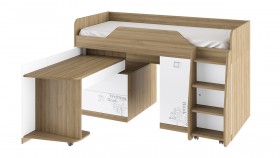 Кровать комбинированная «Оксфорд» (Ривьера/Белый с рисунком) в Череповце - cherepovec.katalogmebeli.com | фото 3