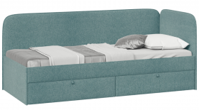 Кровать «Молли» с мягкой обивкой (900) тип 1 (Микровелюр Scandi Indigo 11) в Череповце - cherepovec.katalogmebeli.com | фото