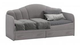Кровать с мягкой спинкой и ящиками «Сабрина» 900 Светло-серый в Череповце - cherepovec.katalogmebeli.com | фото