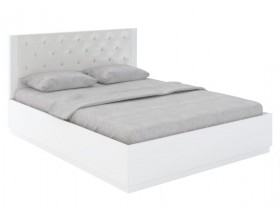 Кровать с ПМ М25 Спальня Тиффани (белый текстурный) в Череповце - cherepovec.katalogmebeli.com | фото