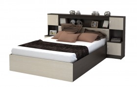 Кровать с прикроватным блоком КР 552 Спальня Basya (венге/белфорт) в Череповце - cherepovec.katalogmebeli.com | фото