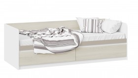 Кровать «Сканди» с 2 ящиками Дуб Гарден/Белый/Глиняный серый в Череповце - cherepovec.katalogmebeli.com | фото