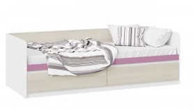 Кровать «Сканди» с 2 ящиками Дуб Гарден/Белый/Лиловый в Череповце - cherepovec.katalogmebeli.com | фото