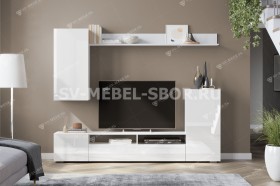 Мебель для гостиной МГС 4 (Белый/Белый глянец) в Череповце - cherepovec.katalogmebeli.com | фото 1