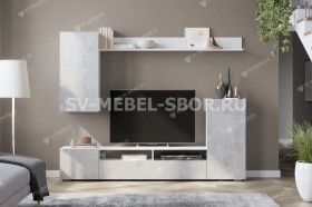 Мебель для гостиной МГС 4 (Белый/Цемент светлый) в Череповце - cherepovec.katalogmebeli.com | фото