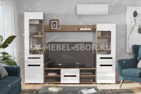 Мебель для гостиной МГС 6 (Исполнение 1/Дуб золотой/Белый глянец) в Череповце - cherepovec.katalogmebeli.com | фото 1