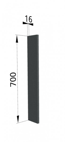 Панель торцевая ПТ 400 Квадро (для шкафа торцевого верхнего) Железо в Череповце - cherepovec.katalogmebeli.com | фото