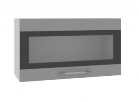 Ройс ВПГСФ 800 Шкаф верхний горизонтальный со стеклом с фотопечатью высокий (Графит софт/корпус Серый) в Череповце - cherepovec.katalogmebeli.com | фото