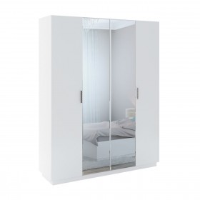Шкаф с зер. 4 двери М22 Спальня Тиффани (белый текстурный) в Череповце - cherepovec.katalogmebeli.com | фото
