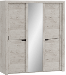 Шкаф трехдверный Соренто с раздвижными дверями Дуб бонифаций/Кофе структурный матовый в Череповце - cherepovec.katalogmebeli.com | фото 1