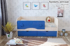 Техно Кровать детская 2 ящика 1.8 Синий глянец в Череповце - cherepovec.katalogmebeli.com | фото